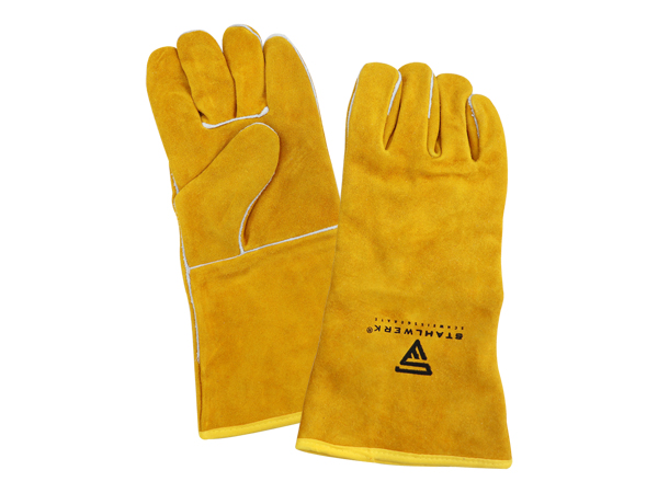 ACE SafeWeld Schweißer-Handschuhe Lange Leder-Handschuhe Hitze-Schutzhandschuhe 