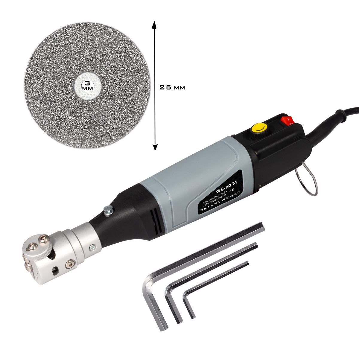 WIG Wolframelektroden-Schärfer – Mit 4 Winkeln (10°-22,5°) Für 0,1-0,3 Cm Elektroden, Inkl. Diamantscheiben