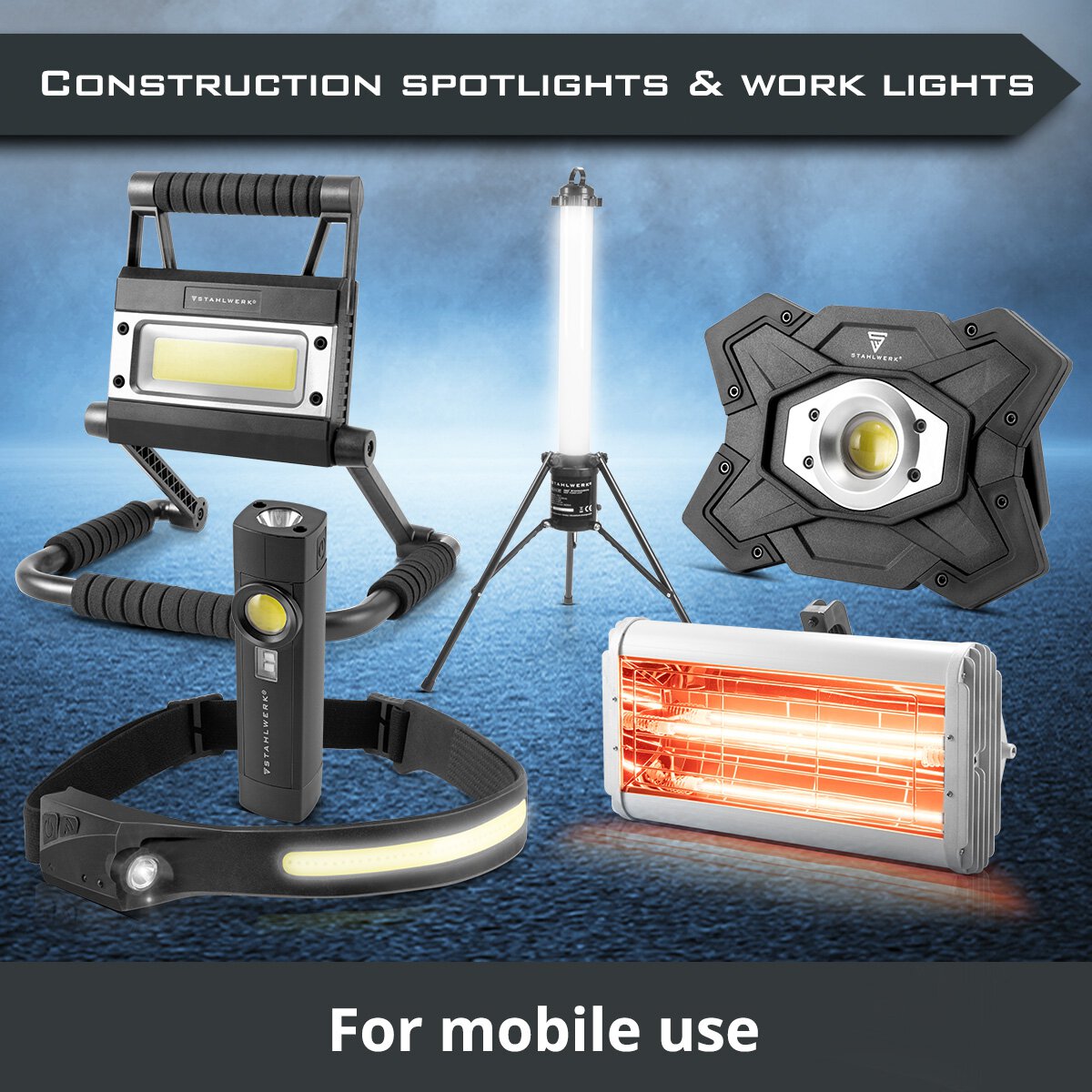 Construction spotlights & work lights
