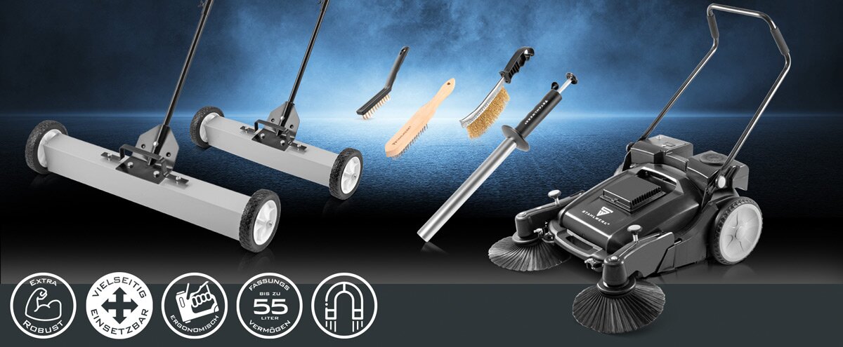 INTEC Ersatzbürsten Set - 2 Stück Für Kehrmaschinen, Je 27cm Breit