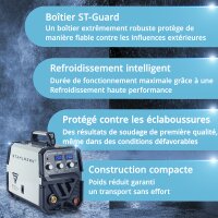 STAHLWERK Poste &agrave; souder MIG MAG 200 ST IGBT / Poste &agrave; souder sous protection gazeuse avec d&eacute;vidoir synergique et v&eacute;ritable 200 amp&egrave;res / Poste &agrave; souder professionnel, E-Hand, MMA
