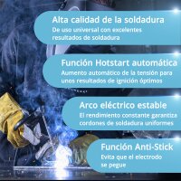 STAHLWERK Soldadora  ARC 200 MD - DC MMA | E-Hand| Inversor Lift-TIG con 200 amperios, tecnolog&iacute;a IGBT y placa &uacute;nica