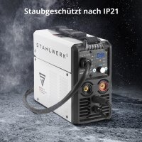 STAHLWERK welder MIG MAG 160 M IGBT / fully synergic 5 in 1 combination unit with real 160 amps and 2-roll drive / flux cored wire, MIG MAG, ARC MMA, Lift TIG