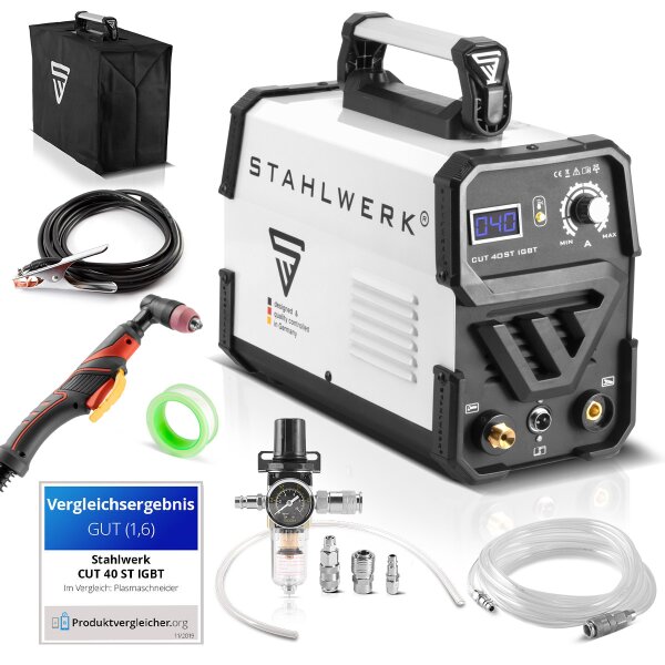 STAHLWERK Plasma Cutter CUT 40 ST IGBT / Plasma Cutter with 40 A and HF Contact Ignition / Plasma Cutter