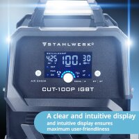 STAHLWERK CUT 100 P Digital plasmaskärare med 100 ampere, pilottändning, upp till 44 mm skärkapacitet, lämplig för rostfilm