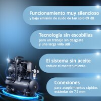 STAHLWERK Compresor ST-110 Pro con 10 bar | 2,1 CV | 1,6 kW | 210 l/min | Dep&oacute;sito de 10 l compresor de aire exento de aceite | compresor de pist&oacute;n | compresor silencioso | compresor whisper con