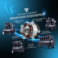 STAHLWERK Kompressor ST-310 Pro mit 10 bar | 2,1 PS | 1,6 kW | 210 l/min | 30 l Tank &ouml;lfreier Druckluft-Kompressor | Kolben-Kompressor | Silent-Kompressor | Fl&uuml;ster-Kompressor mit Brushless-Motoren