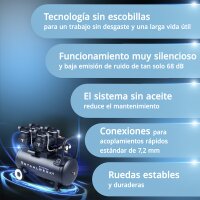 STAHLWERK Compresor ST-510 Pro con 10 bar | 4,3 CV | 3,2 kW | 420 l/min | Dep&oacute;sito de 50 l compresor de aire exento de aceite | compresor de pist&oacute;n | compresor silencioso | compresor whisper con