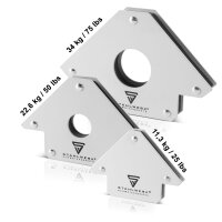 3 &times; STAHLWERK magnetic welding angle 25 / 50 / 75 lbs