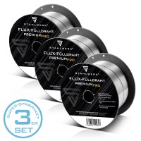 STAHLWERK MIG MAG premium welding wire - flux cored wire set of 3 E71T-GS &Oslash; 0,9 mm S100/ D100 wire roll with 1 kg / flux cored wire