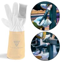 STAHLWERK TIG dedos / protecci&oacute;n t&eacute;rmica para guantes de soldadura de tejido Kevlar resistente para todos los trabajos de soldadura y corte.