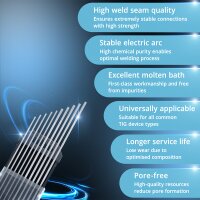 STAHLWERK Volframelektroder / svetselektroder WC20 grå i set - 5 x 1,6 mm + 5 x 2,4 mm