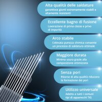 STAHLWERK Elettrodi di tungsteno / elettrodi di saldatura WC20 grigio in set - 5 x 1,6 mm + 5 x 2,4 mm