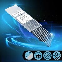 STAHLWERK WIG Wolfram Schweißelektroden 1,6 & 2,4 x 175 mm WC20 Thoriumfrei - universelle WIG Nadeln für Stahl, Edelstahl, Alu, Kupfer, grau, je 5 Stk.