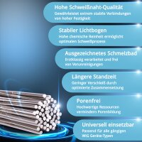 STAHLWERK Schweißstäbe ER307Si Edelstahl hochlegiert / Ø 1,6 x 500 mm / 2 kg WIG Schweißzusatz inklusive Aufbewahrungsbox