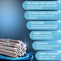 Bacchette per saldatura STAHLWERK ER307Si in acciaio inossidabile altamente legato / Ø 2,4 x 500 mm / 2 kg di metallo dapporto TIG con scatola di immagazzinamento inclusa