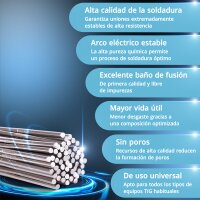 Varillas de soldadura STAHLWERK ER307Si acero inoxidable de alta aleación / Ø 2,4 x 500 mm / 2 kg metal de aportación TIG incluida caja de almacenamiento