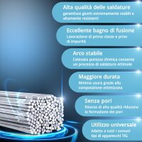 STAHLWERK Bacchette per saldatura TIG ER4043Si5 alluminio alta lega / Ø 2,4 mm x 500 mm / 2 kg / scatola di stoccaggio inclusa