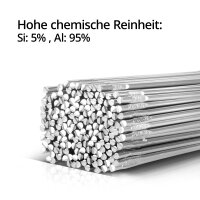 TIG-svetsstavar STAHLWERK ER4043Si5 aluminium h&ouml;glegering / &Oslash; 2,4 mm x 500 mm / 2 kg inklusive f&ouml;rvaringsl&aring;da