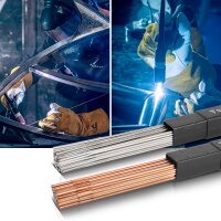 TIG welding rods SET STAHLWERK steel / stainless steel / &Oslash; 1.6 mm x 500 mm / 1 kg each