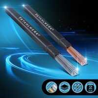 STAHLWERK Bacchette per saldatura TIG acciaio / acciaio inox / Ø 2,5/2,4 mm x 500 mm in un pratico set / 1 kg ciascuna / inclusa scatola di stoccaggio