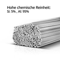 TIG-svetsstavar SET STAHLWERK st&aring;l / rostfritt st&aring;l / aluminium / &Oslash; 1,6 mm x 500 mm / 1 kg per styck