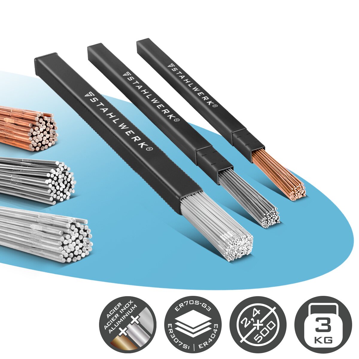 50 Universal-Schweißstäbe Für Alu, Kupfer & Edelstahl – 33 Cm Lang, 1,6 Mm Durchmesser, Zum Löten & Reparieren