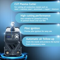 STAHLWERK CUT 50 ST IGBT full equipment plasma cutter with 50 Ampere, up to 14mm cutting power, suitable for painted sheets &amp; flash rust