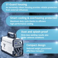 STAHLWERK CUT 50 ST IGBT full equipment plasma cutter with 50 Ampere, up to 14mm cutting power, suitable for painted sheets &amp; flash rust
