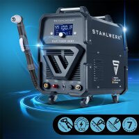 STAHLWERK CUT 100 P Digital Plasma Cutter Professional Set 100 A Totalmente equipado, encendido por piloto, tiempo de flujo de aire ajustable, refrigeración y protección contra sobrecalentamiento
