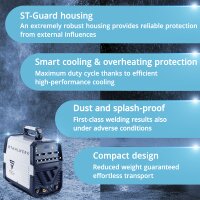 STAHLWERK AC/DC TIG 200 Pulse ST fully equipped, professional welding machine with 200 amps TIG MMA many welding parameters adjustable