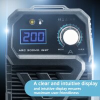 STAHLWERK ARC 200 MD IGBT fuldt udstyret - Svejsemaskine DC MMA / MMA / Lift-TIG Svejser med &aelig;gte 200 Ampere meget kompakt, single board
