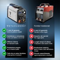 STAHLWERK ARC 200 MD IGBT completamente equipaggiata - Saldatrice DC MMA / MMA / Lift-TIG Saldatrice con 200 Ampere reali molto compatta, a scheda singola