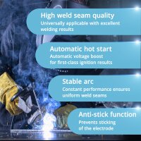 STAHLWERK ARC 270 ST w pełni wyposażona spawarka IGBT DC MMA / E-Hand Welder, funkcja Lift-TIG z prawdziwymi 270 amperami, bardzo kompaktowa, 400V, biała