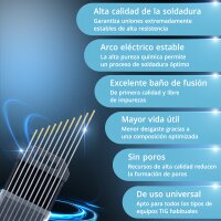 STAHLWERK Electrodos de tungsteno / electrodos de soldadura 1,6 x 175 mm WL15 oro en práctico juego de 10