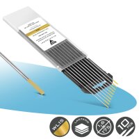 STAHLWERK Electrodos de tungsteno / electrodos de soldadura 1,6 x 175 mm WL15 oro en práctico juego de 10