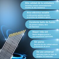 STAHLWERK Electrodos de tungsteno / electrodos de soldadura 2,4 x 175 mm WL15 oro en práctico juego de 10