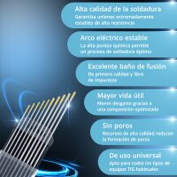STAHLWERK Electrodos de tungsteno / electrodos de soldadura WL15 oro en un práctico juego 5 x 1,6 mm + 5 x 2,4 mm