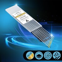 STAHLWERK TIG Électrodes de soudage tungstène 1,6 & 2,4 x 175 mm WL15 or sans thorium - aiguilles TIG universelles pour acier, inox, alu, cuivre 5 pcs chacune