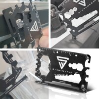 STAHLWERK Toolcard Multitool 18 in 1 monitoimityökalu laadukkaasta teräksestä kortin kokoisena Ruuvimeisseli Kuusiokantamutteri Pullonavaaja Viivotin Kirjeenavaaja ja paljon muuta...