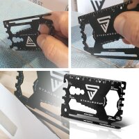STAHLWERK Toolcard Multitool 18 in 1 monitoimityökalu laadukkaasta teräksestä kortin kokoisena Ruuvimeisseli Kuusiokantamutteri Pullonavaaja Viivotin Kirjeenavaaja ja paljon muuta...