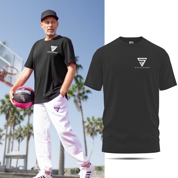 STAHLWERK T-shirt maat XXL Shirt met korte mouwen en logoprint van 100% katoen
