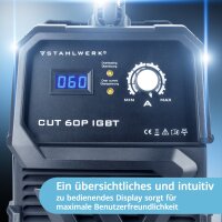 STAHLWERK CUT 60 Pilot IGBT Plasmaschneider mit 60 Ampere und Pilotz&uuml;ndung, bis 24 mm Schneidleistung, f&uuml;r lackierte Bleche &amp; Flugrost