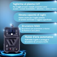 Taglierina al plasma STAHLWERK CUT 50 P Digital completamente equipaggiata | taglierina al plasma con inverter da 50A | accensione a soffio | display digitale | interfaccia THC per CNC | capacit&agrave; di taglio fino a 20 mm | funzione 2T/4T