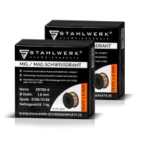 2 x MIG MAG Schwei&szlig;draht ER70S-6 SG3 &Oslash; 1,0 mm S100/D100 Drahtrolle 1 kg