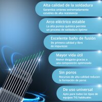 Electrodos de wolframio WP verde 1,6 mm x 175 mm 10 piezas