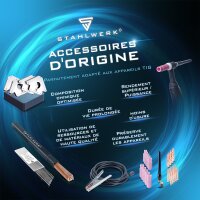 STAHLWERK TIG Électrodes de soudage tungstène 1,6 x 175 mm WP Sans thorium - aiguilles TIG universelles pour aluminium, métaux légers, vert, 10 pcs.