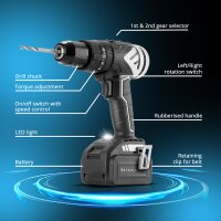 STAHLWERK cordless impact drill ASB-20 ST with 20 volt system and brushless technology Cordless screwdriver | cordless drill | drill driver including batteries, charger