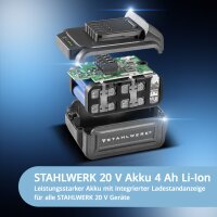 STAHLWERK Akku-Schlagbohrschrauber ASB-20 ST mit 20 Volt-System und Brushless-Technologie Akkuschrauber | Akkubohrer | Bohrschrauber inklusive Akkus, Ladeger&auml;t, Maschinenkoffer, Bit- und Bohrer-Set
