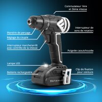 STAHLWERK Visseuse sans fil ABS-18 ST avec 18 volts et technologie Brushless, Perceuse-visseuse sans fil | Perceuse sans fil | Perceuse | Kit doutils sans fil comprenant une batterie, un chargeur et un coffret de transport